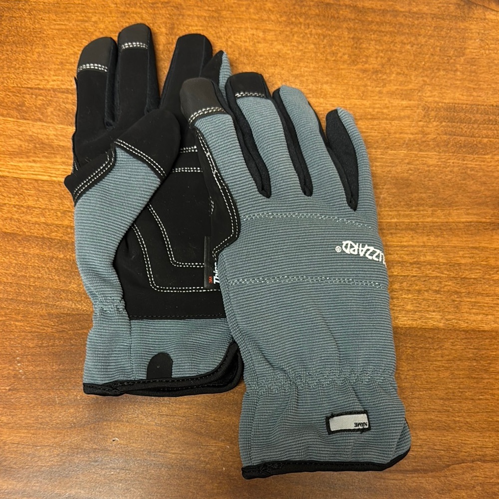 Ace Men's Indoor/Outdoor Utility Work Gloves Black and Gray Leather